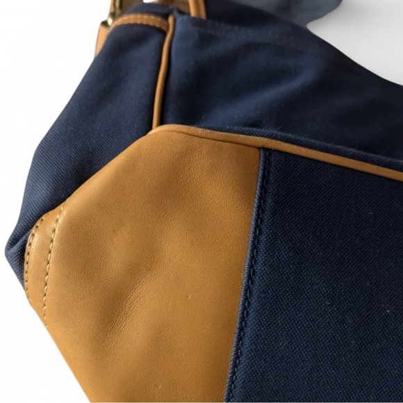 Coach Voyager Messenger Bag in Blue Canvas w/ Brown Leather Trim - Picture 4 of 8